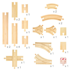 Bigjigs Rails uitbreidingsset 25 delig houten treinbaan BJ-BJT054 2