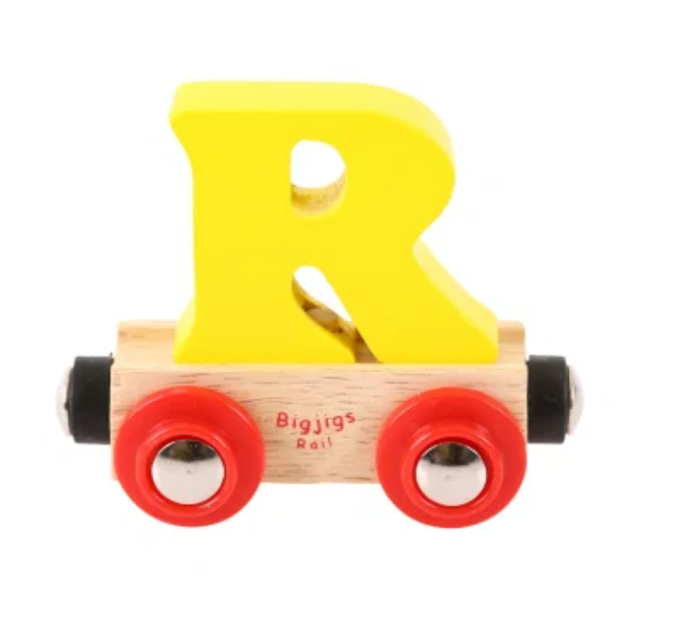Afbeeldingen van Bigjigs Rail houten lettertrein - Letter R, gekleurd