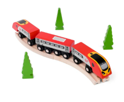 Bigjigs Snelle trein Vigin 3 delig Houten treinbaan BJ-BJT461 4