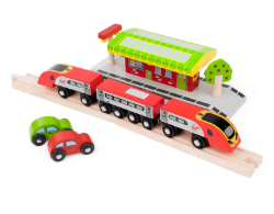Bigjigs Snelle trein Vigin 3 delig Houten treinbaan BJ-BJT461 5