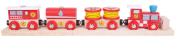 Bigjigs Brandweer trein 3 delig Houten treinbaan BJ-BJT474 2