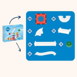 Coblo Classic Magnetische tegels Knikkerbaan Uitbreiding 35 stuks Verpakking Inhoud