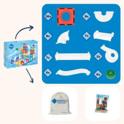 Coblo Classic Magnetische tegels Knikkerbaan 100 stuks Verpakking Inhoud
