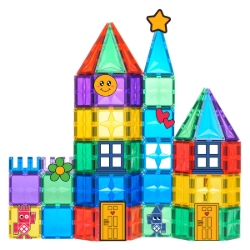 Coblo Promopack Magnetische Tegels Startpakket 100 stuks met 20 icoon Toppers Bouwwerk