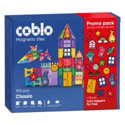 Coblo Promopack Magnetische Tegels Startpakket 100 stuks met 20 icoon Toppers Verpakking