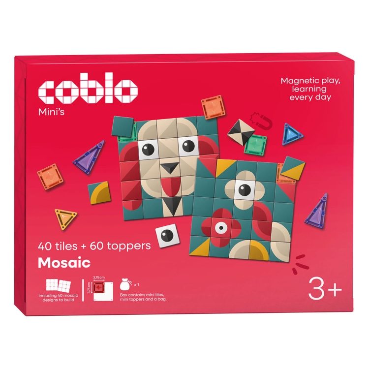Coblo Mini Magnetische Tegels Mozaïek 40 Tegels en 60 Toppers Verpakking