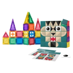 Coblo Mini Magnetische Tegels Mozaïek 40 Tegels en 60 Toppers Leeuw Bouwwerk