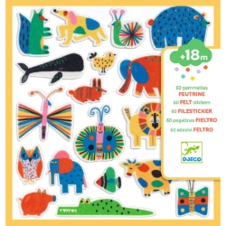 Djeco - stickerset - 60 vilten stickers - Dieren overal! - vanaf 18 maanden
