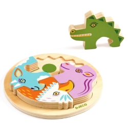 Djeco - houten reliëfpuzzel - Rondo Croco - vanaf 2 jaar
