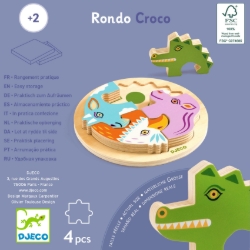 Djeco - houten reliëfpuzzel - Rondo Croco - vanaf 2 jaar