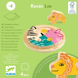 Djeco - houten reliëfpuzzel - Rondo Leo - vanaf 2 jaar