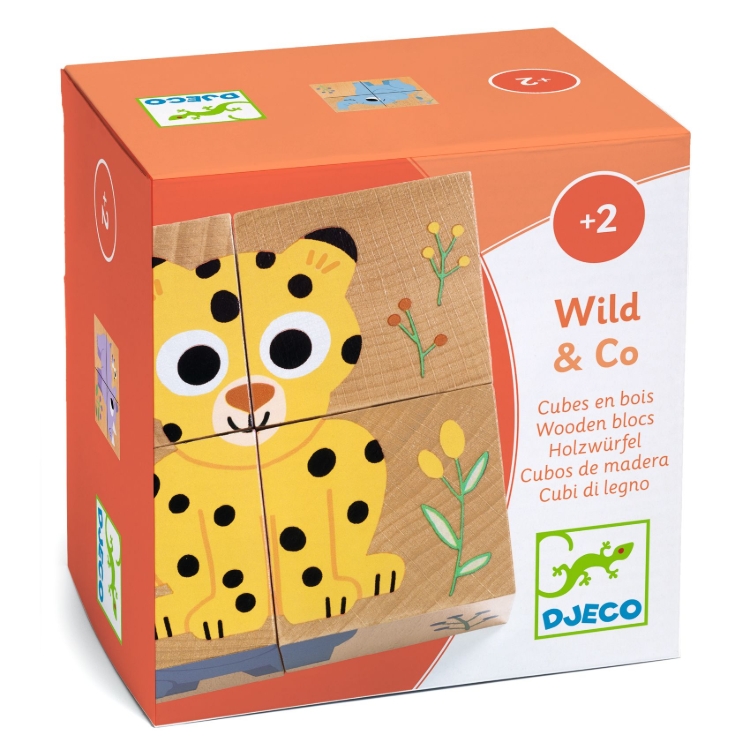 Djeco - houten puzzel - Wild & Co - vanaf 2 jaar