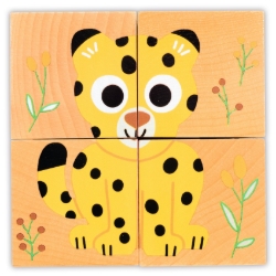 Djeco - houten puzzel - Wild & Co - vanaf 2 jaar