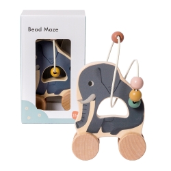 Houten Motoriekspiraal Olifant – Kralenframe – Vanaf 1 Jaar