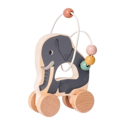 Houten Motoriekspiraal Olifant – Kralenframe – Vanaf 1 Jaar