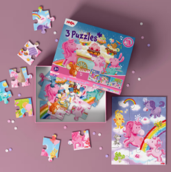 HABA Eenhoorn Flonkerglans – 3 Glinsterende Puzzels