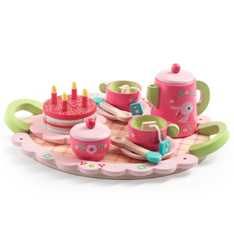 Djeco houten Theeservies Lili Rose met Taart – vanaf 3 jaar