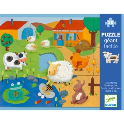 Djeco Vloerpuzzel Voelboerderij – Grote Puzzel met Voelstukken - vanaf 3 jaar