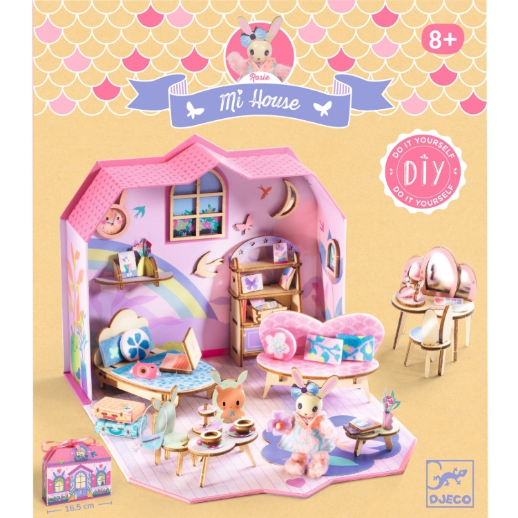 Djeco Mi House Rosie – DIY Miniatuurhuis met Konijn - vanaf 8 jaar