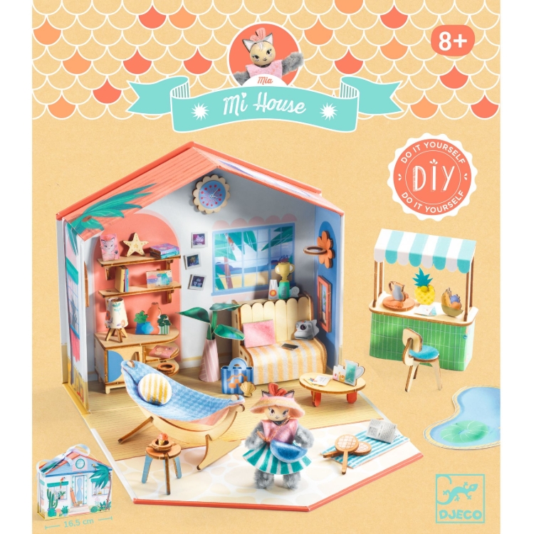 Djeco Mi House Mia – DIY miniatuurhuis met Kat - vanaf 8 jaar