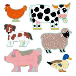 Djeco puzzelset Honoré en vrienden – 6 dieren – vanaf 3 jaar