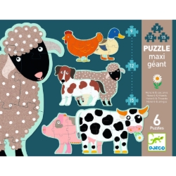 Djeco puzzelset Honoré en vrienden – 6 dieren – vanaf 3 jaar