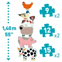 Djeco puzzelset Honoré en vrienden – 6 dieren – vanaf 3 jaar