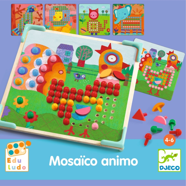 Djeco Mosaïco Animo – Dierenmozaïek - Mozaiekspel – vanaf 4 jaar