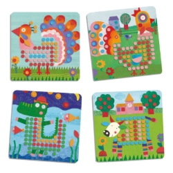 Djeco Mosaïco Animo – Dierenmozaïek - Mozaiekspel – vanaf 4 jaar