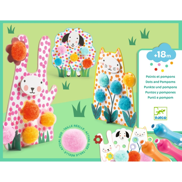 Djeco Stippels en Pompons – In het gras – vanaf 1,5 jaar