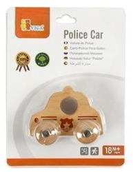 Vigatoys Grijpauto Politiewagen - Naturel Beukenhout - Vanaf 18 maanden