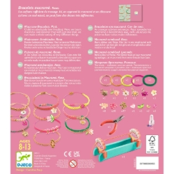 Djeco Roze macramé armbanden – sieraden knopen met kralen – van 8 tot 13 jaar