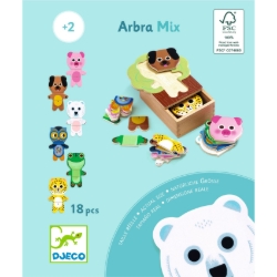 Djeco Arbramix – houten mix-en-match dierenpuzzel – vanaf 2 jaar