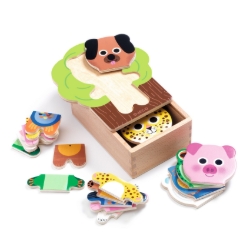 Djeco Arbramix – houten mix-en-match dierenpuzzel – vanaf 2 jaar