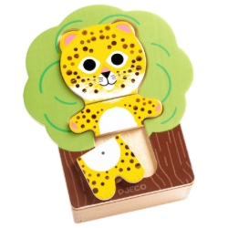 Djeco Arbramix – houten mix-en-match dierenpuzzel – vanaf 2 jaar