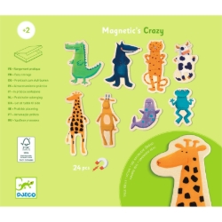 Djeco Crazy – houten dierenmagneten om te mixen, magnetisch spel – vanaf 2 jaar