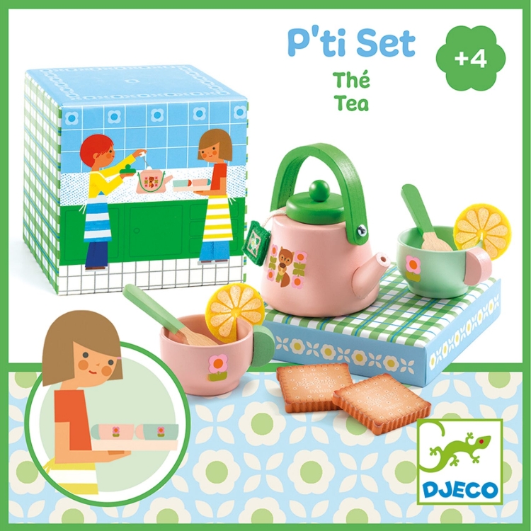 Djeco P’ti Set Thee – houten speelgoedtheeservies – vanaf 4 jaar