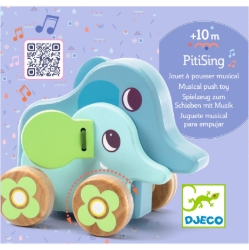 Djeco PitiSing – muzikaal duwfiguur olifant – vanaf 10 maanden