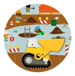Djeco Bouwplaats – reuzenpuzzel met bewegende voertuigen – vanaf 3 jaar