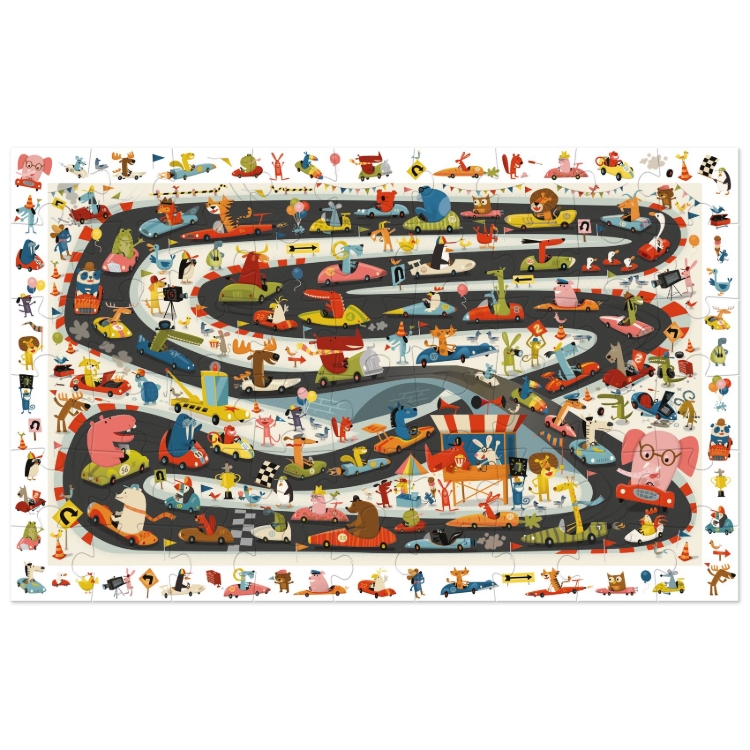 Djeco Autorally – observatiepuzzel van 54 stukjes – vanaf 4 jaar