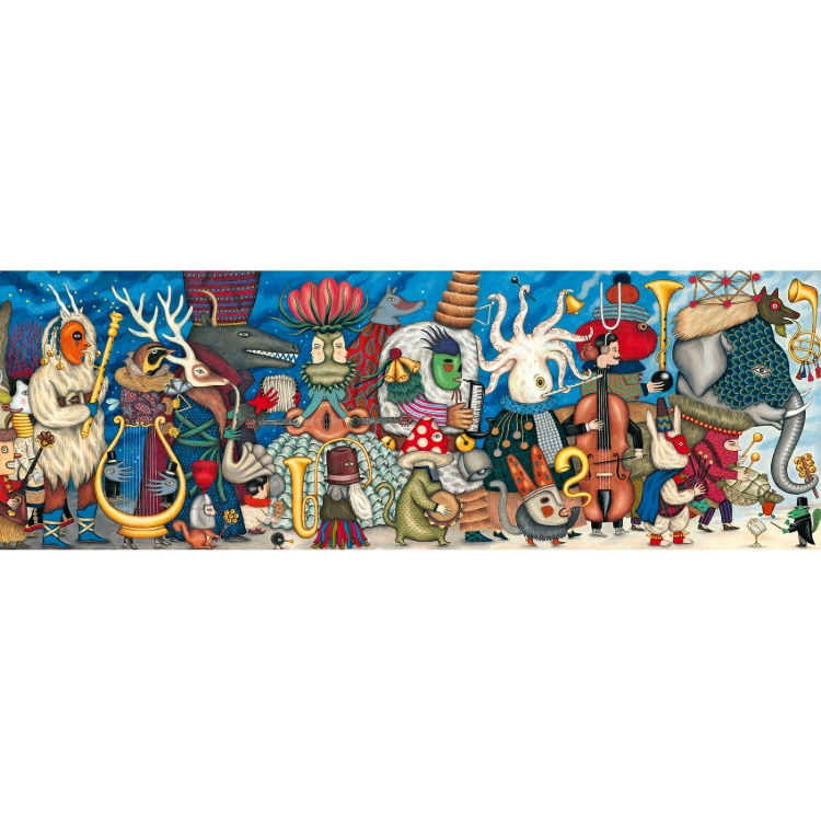 Djeco Gallery Fantasieorkest – panorama legpuzzel van 500 stukjes – vanaf 8 jaar