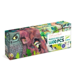 Djeco Gallery Uilen en vogels – Panorama legpuzzel van 1000 stukjes – vanaf 9 jaar