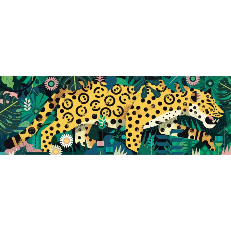 Djeco Gallery Luipaard – Panorama legpuzzel van 1000 stukjes – vanaf 9 jaar