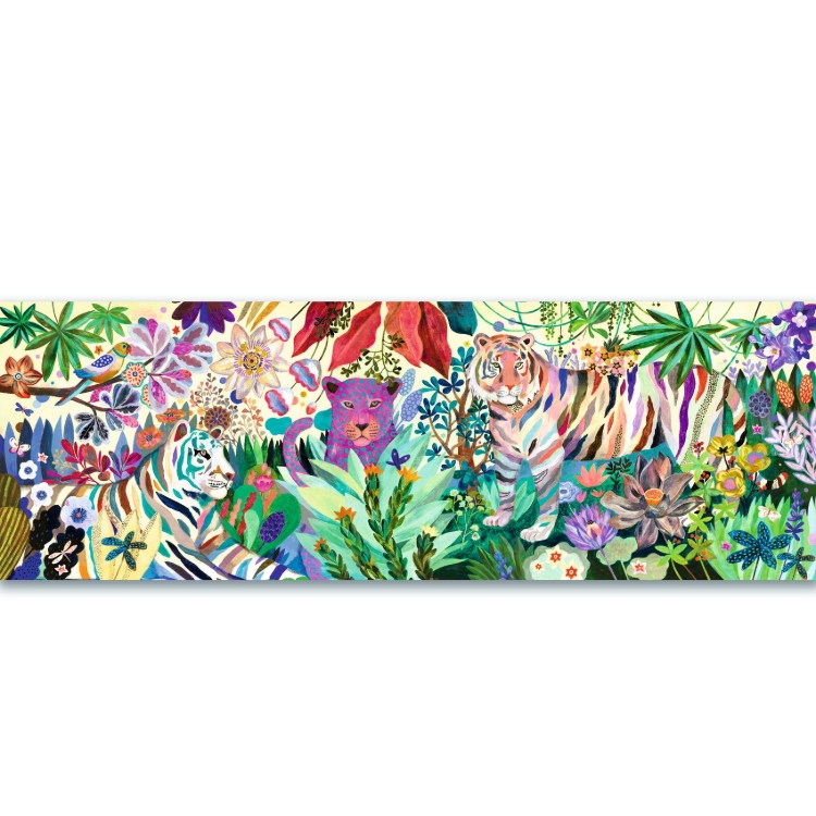 Djeco Gallery Regenboogtijgers – Panorama legpuzzel van 1000 stukjes – vanaf 9 jaar