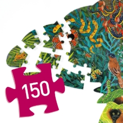 Djeco Puzz’Art Kameleon – silhouetpuzzel van 150 stukjes – vanaf 6 jaar