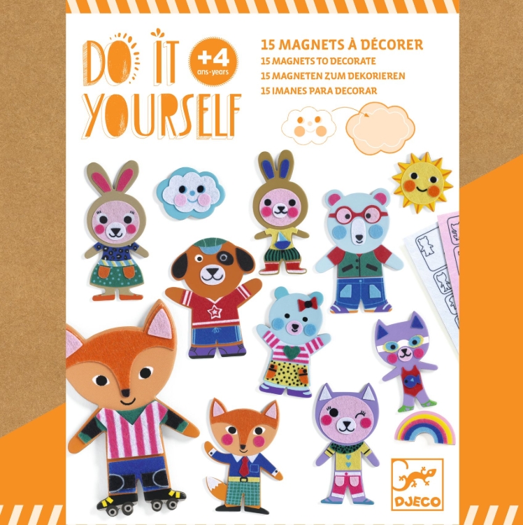 Djeco knutselset Funky Family – DIY dierenmagneten met vilt – vanaf 4 jaar