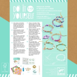 Djeco knutselpakket Stijlvol en goud – DIY armbanden met papieren kralen – van 7 tot 12 jaar