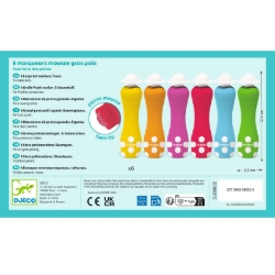 Djeco Foam Markers – zes stippelstiften – vanaf 18 maanden
