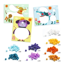 Djeco PomPom Puppies – honden versieren met pompons – van 3 tot 6 jaar
