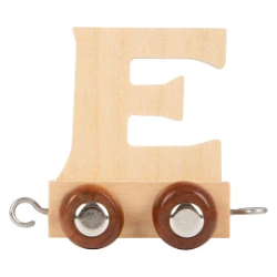 Afbeeldingen van Lettertrein Letter E – Naturel Hout – Decoratief